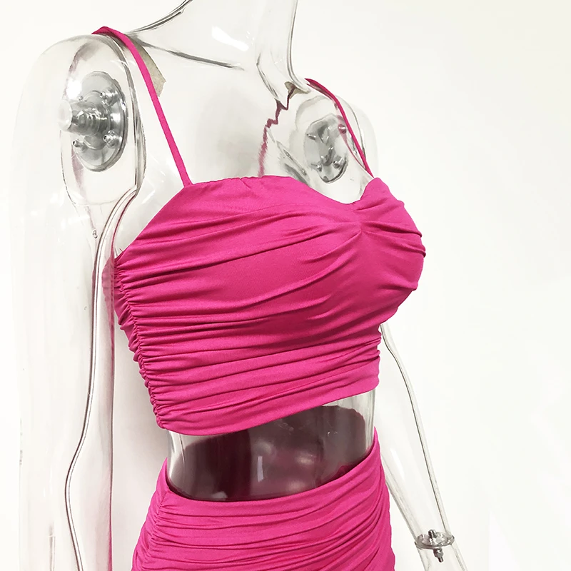 Женское двухслойное платье с рюшами Parthea розовое летнее V-образным вырезом