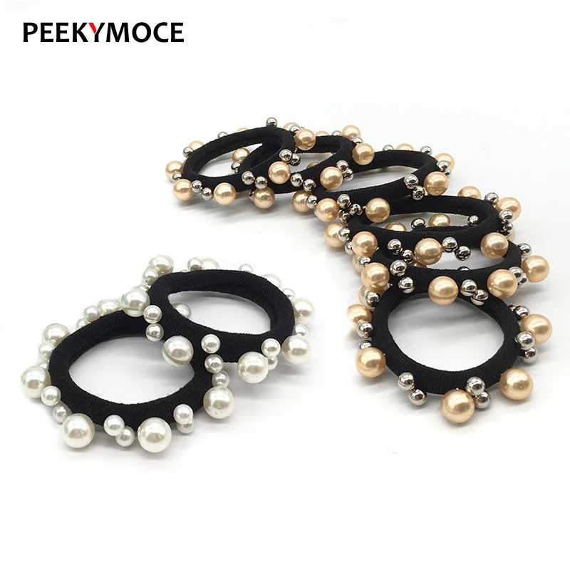 

2-10pcs Hair Scrunchies Pearl Elastic Rubber Bands girls Ring Women Tie Gum Rope Ponytail Holder Scrunchy Accessories Headwear