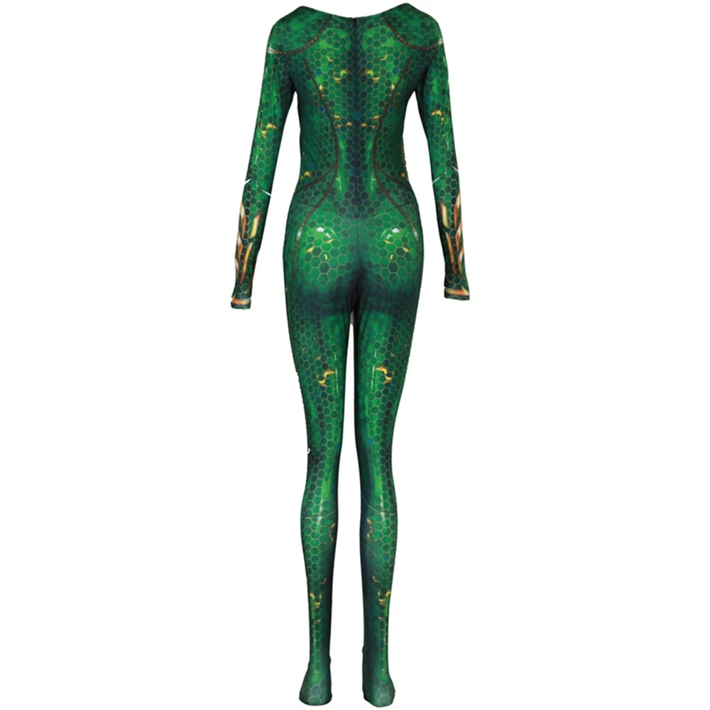 Женский костюм для косплея Luonalex из мультфильма Aquaman Mera Queen Zentai детский комбинезон