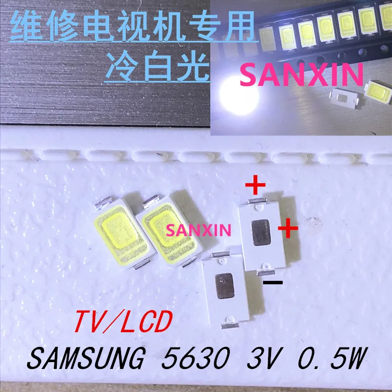 100 шт SAMSUNG 5630 3V 150MA 0 5 W TV LCD холодный белый подсветка для телевизора Новый LED samsung led