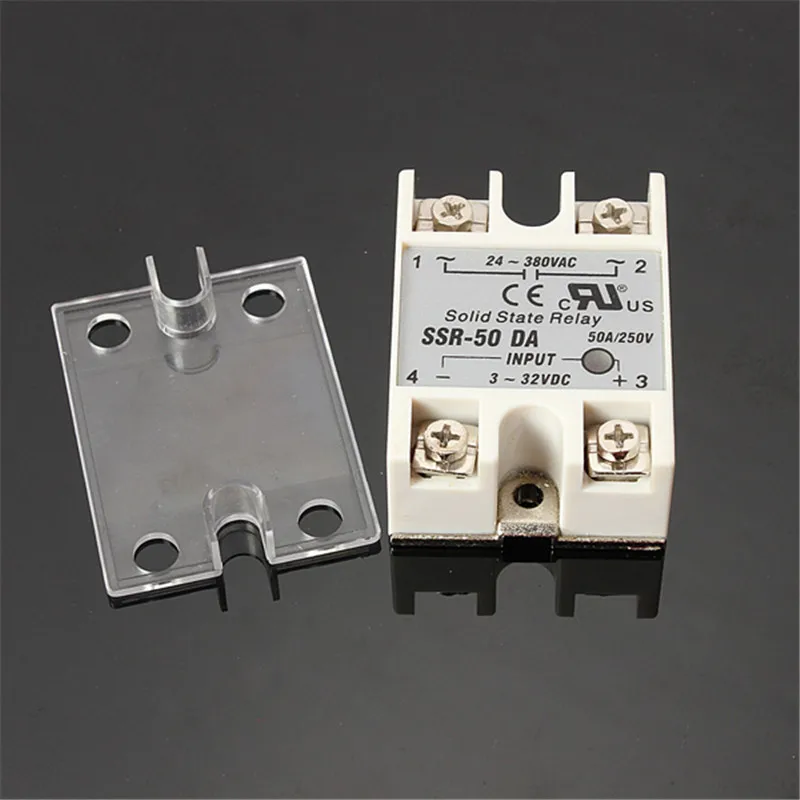 Solid State Relay SSR-50DA 3-32VDC 50A/250V Output 24-380VAC With Cover | Обустройство дома