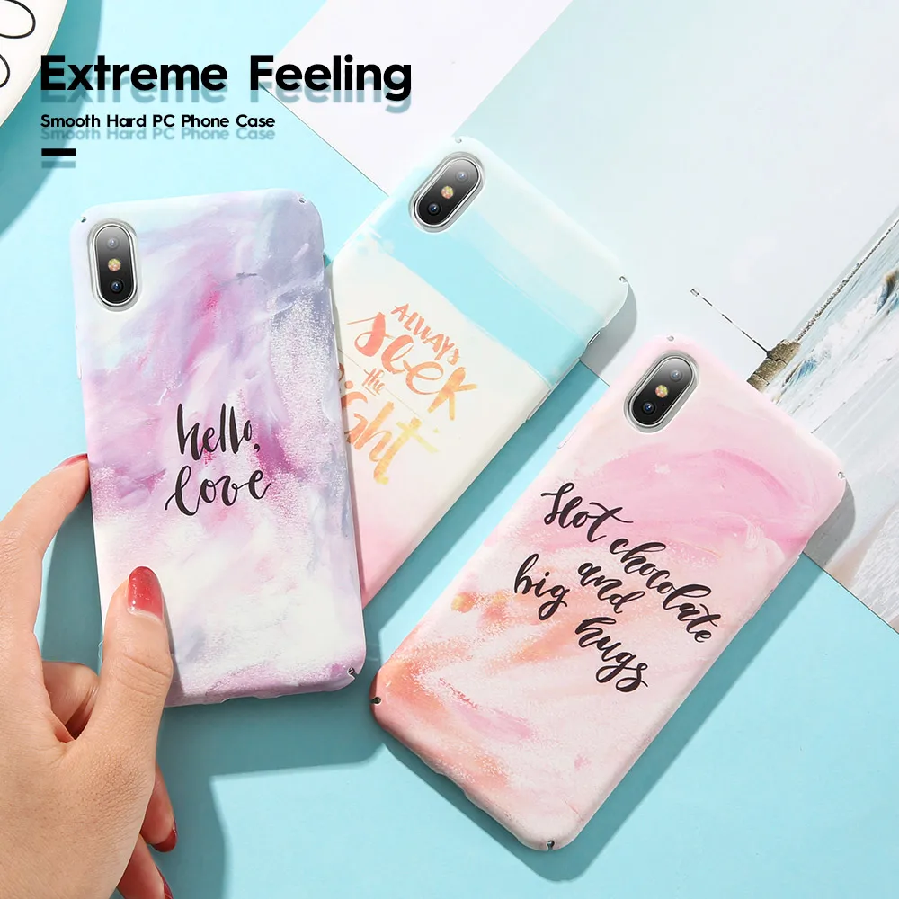 KISSCASE Painted Phone Case For iPhone X XS Max 6 7 8 Ultra Thin Matte Hard PC 6s Plus XR Colorful Patterned |