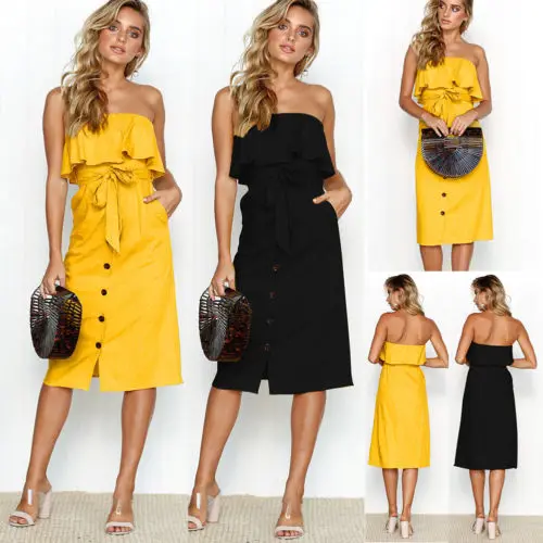 Женское платье миди в стиле бохо Пляжное вечернее футболка сарафан лето