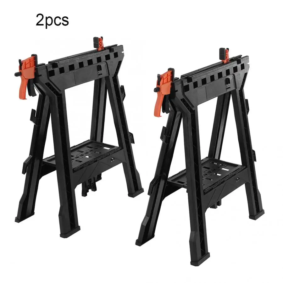 2 шт. сверхмощный складной Sawhorse прочная пила лошадь нескользящий зажимной