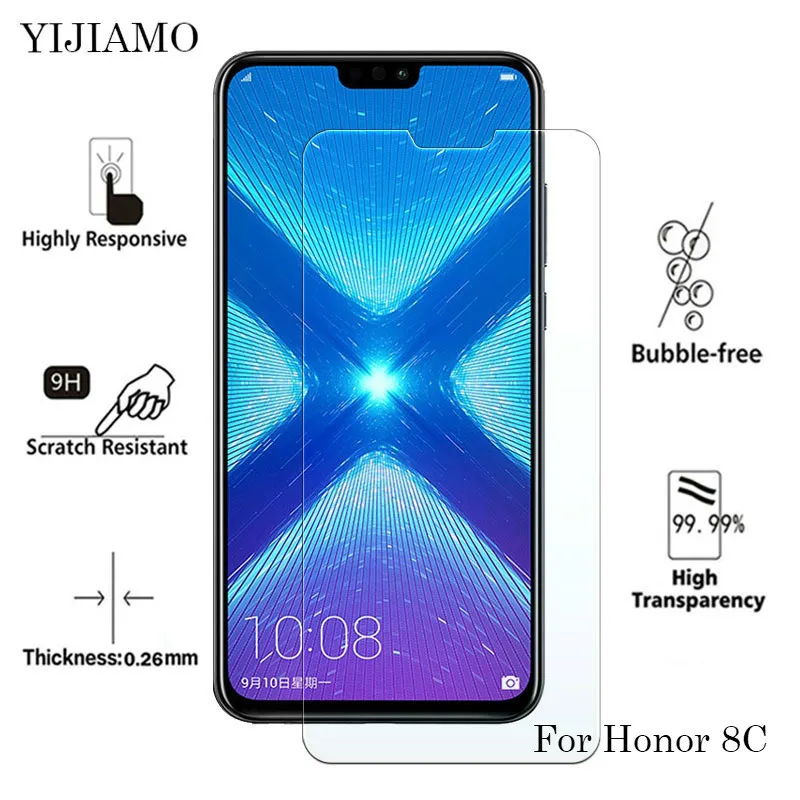 2.5D Защита экрана для Huawei Honor 8C Защитная пленка Play 8c 9H чехол из закаленного стекла