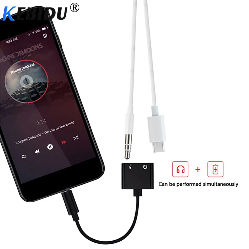 Аудиоадаптер kebidu USB Type C с разъемом 3 5 мм для наушников кабель-конвертер Samsung S8 Huawei