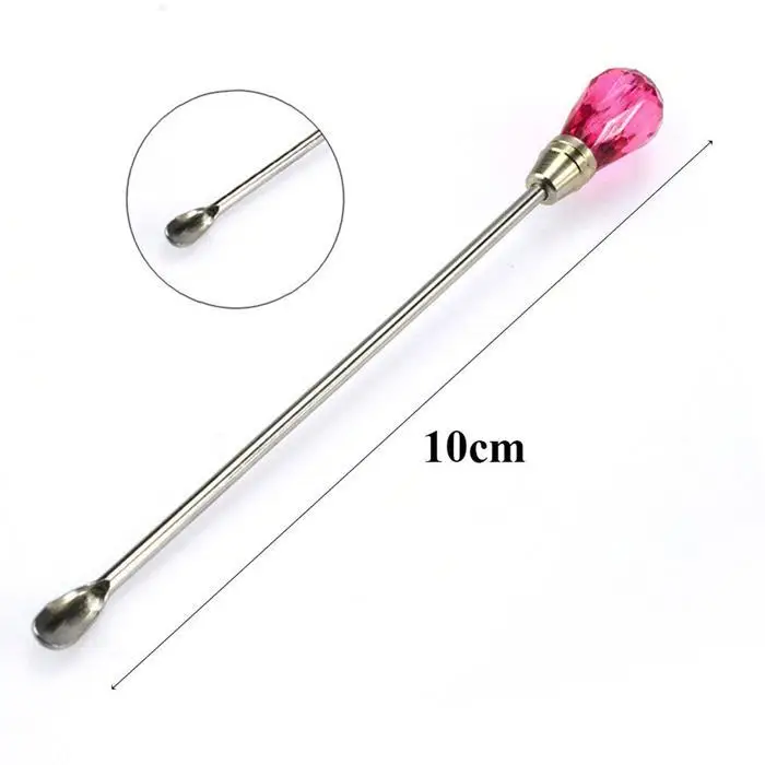 Mixing Glue Glitter Powder Spoon Spatula Stirring 102 mm/4 inch Rod Dotting Pen Silver Nail Art art tool Tools |