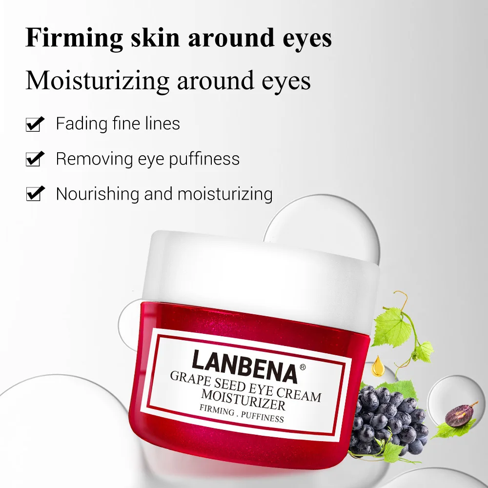 Lanbena Grape Seed Eye Cream Fading Fine Lines Dark Circle Removing Puffiness Nourishing Moisturizing Firming Anti-aging 20g |