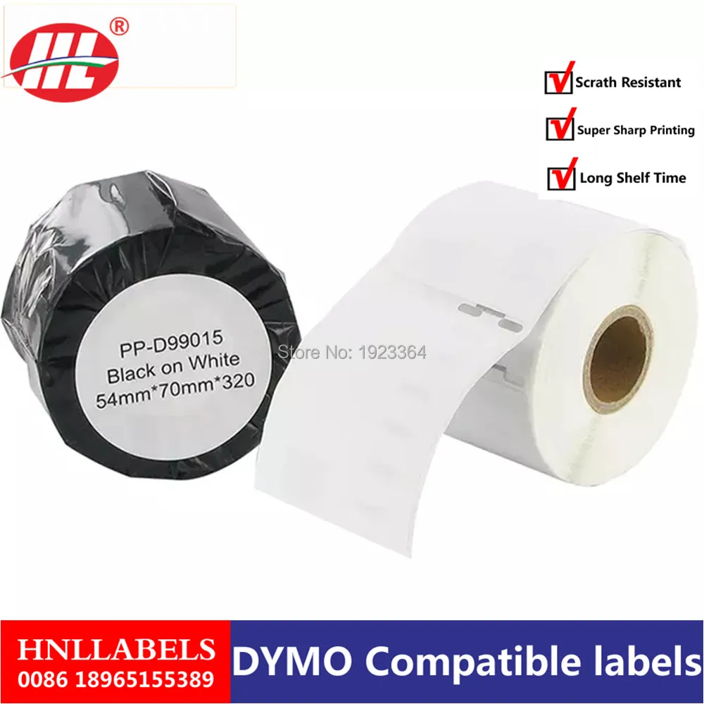 

20X Rolls Dymo Compatible Labels 99015 9015 70 x 54mm 320 Labels Per Roll Mail name badge labels Freight printing label