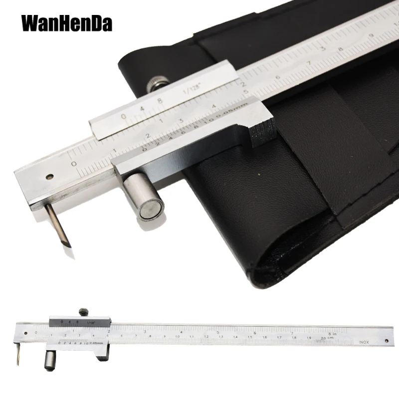 Calibrador de metal vernier de 200mm, regla de marcado paralelo, instrumento de medición