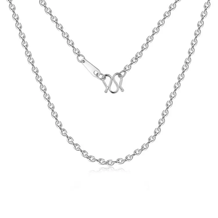

Solid Platinum 950 Necklace Women's & Men O Chain Link Necklace 17.7inch
