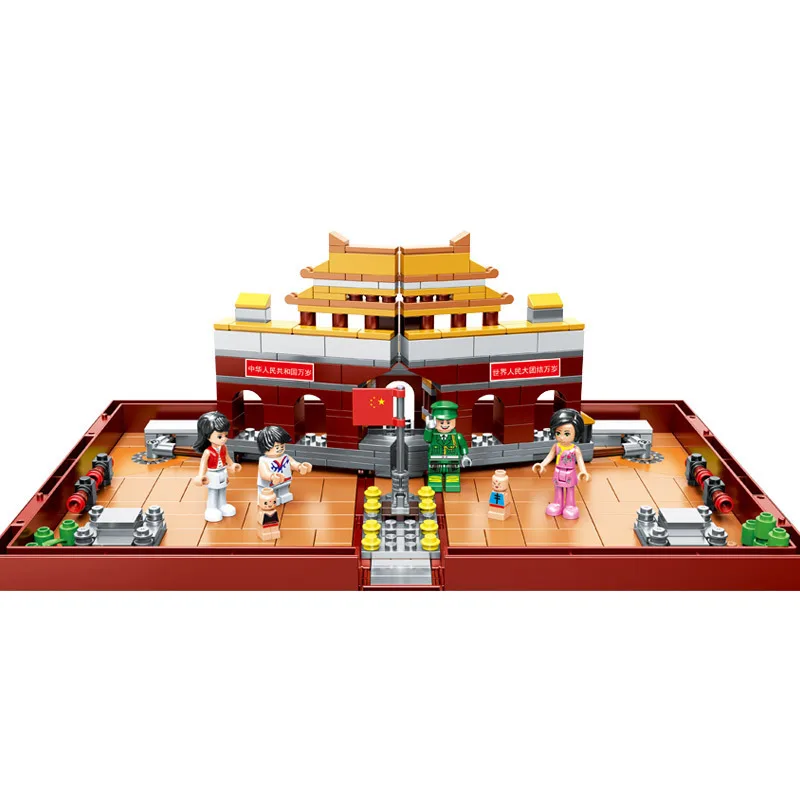 

Folding Beijing Tiananmen Girls Building Blocks suitable Collect Storage Box Educational Toys For Children