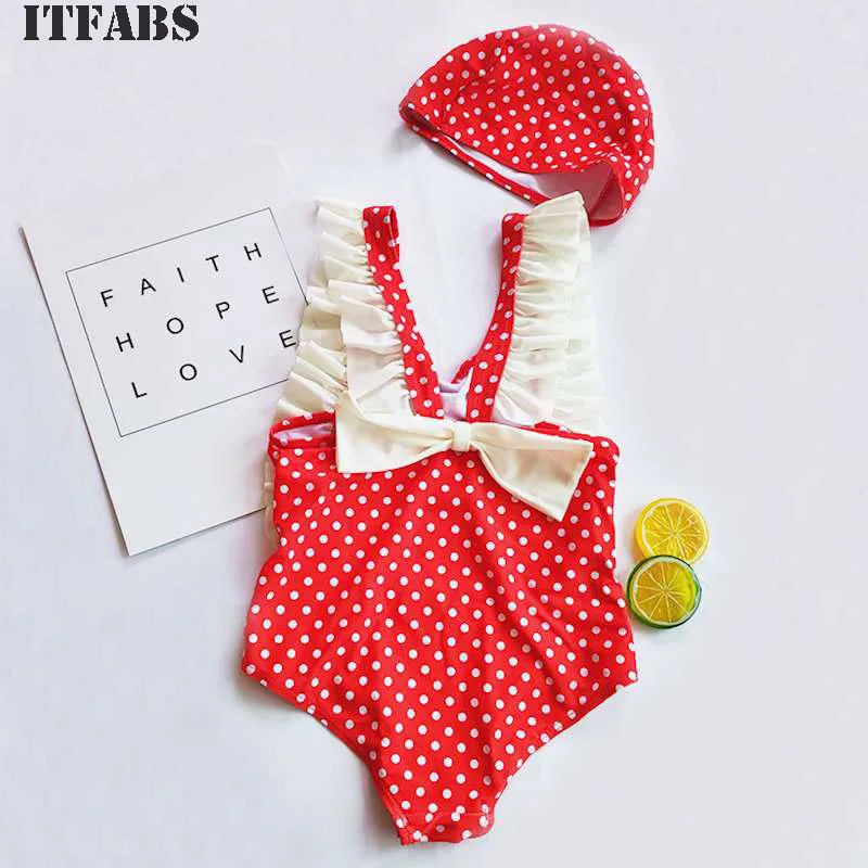 Emmababy для маленьких девочек Купальник боди Одежда оборками в горошек бикини
