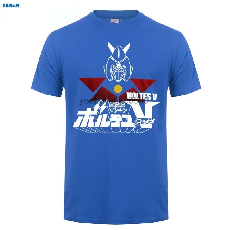 GILDAN men fashion brand t shirtNew Popular VOLTES V Anime Robot Soul of Chogokin Men's Black T-shirt Fashiont Shirt | Мужская