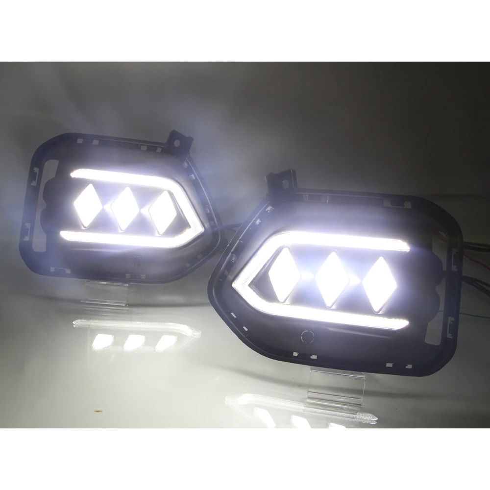 DRL противотуманная фара 3 цвета для Hyundai IX35 Tucson 2017 2018 Светодиодный дневной ходовой