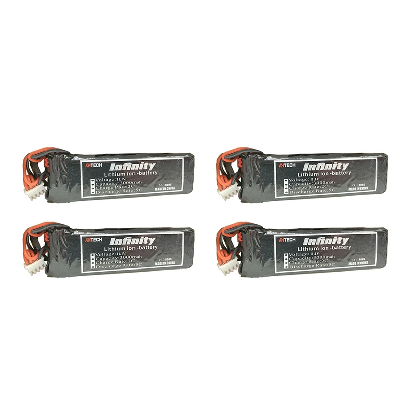 4 шт. AHTECH li-ion 3S 11 1 V 3000mAh 5C батарея для Frsky Taranis X9D радиопередатчик | Игрушки и хобби