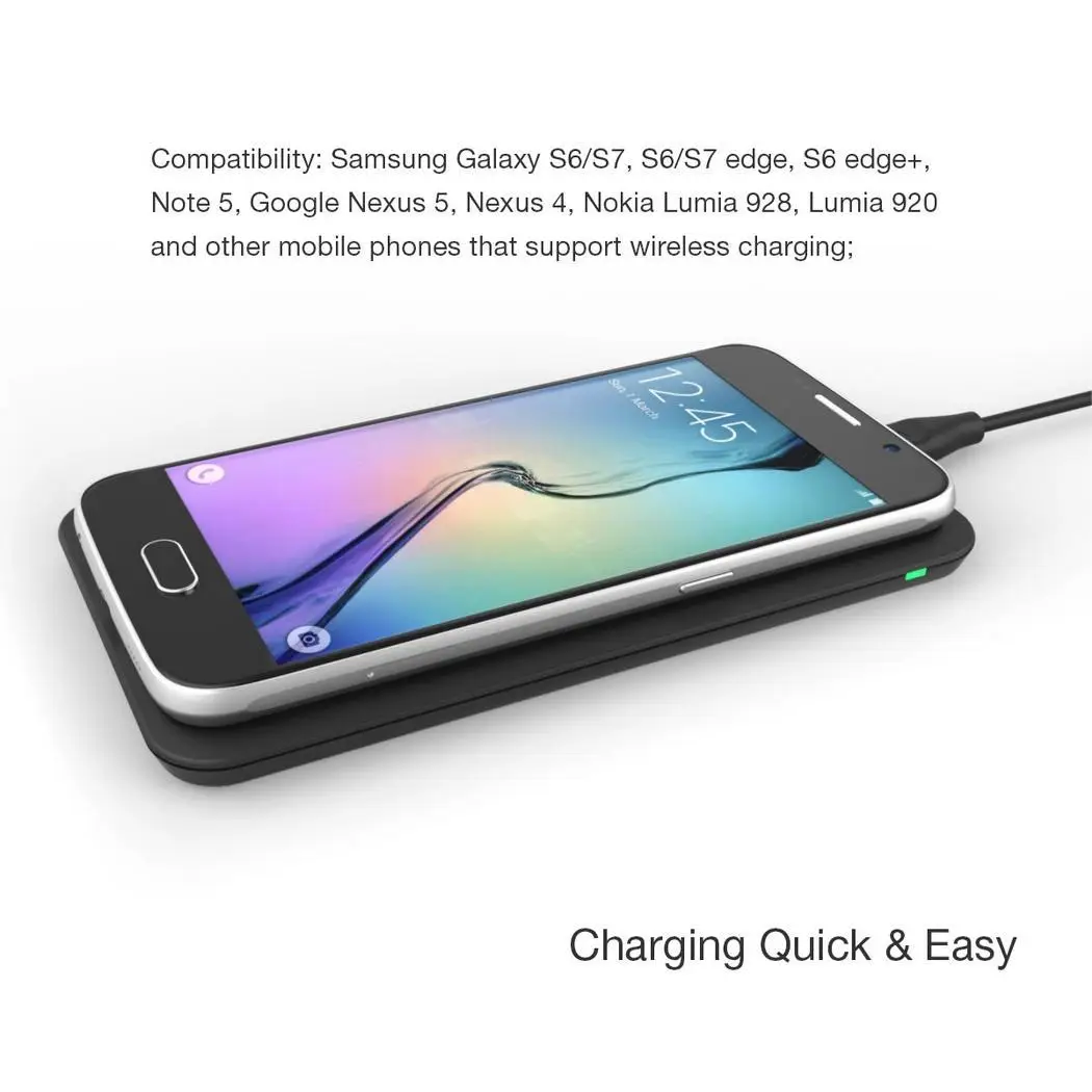 Беспроводное зарядное устройство Qi для iPhone X 8 Plus Samsung Galaxy S8 + Note Nexus 7 6 Lumia