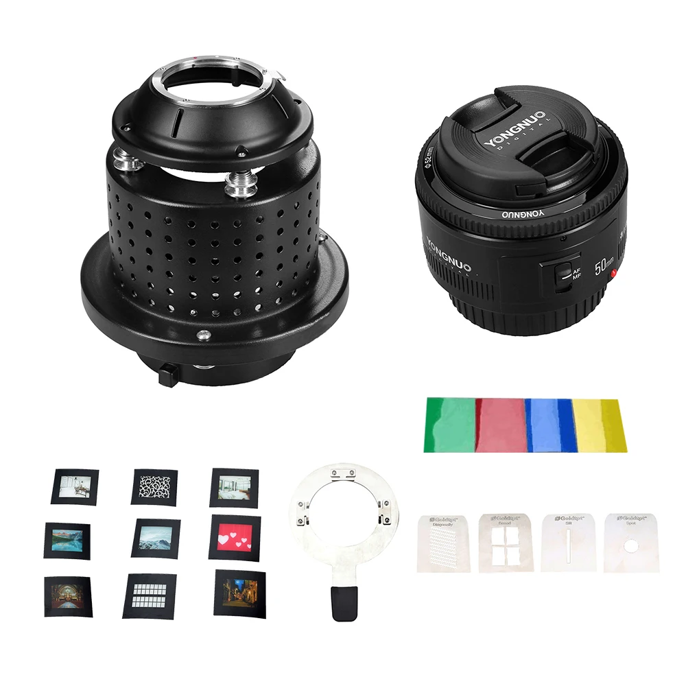 Conical Snoot светильник NiceFoto для фото и видеосъемки YONGNUO YN50mm F1.8 крепление объектива