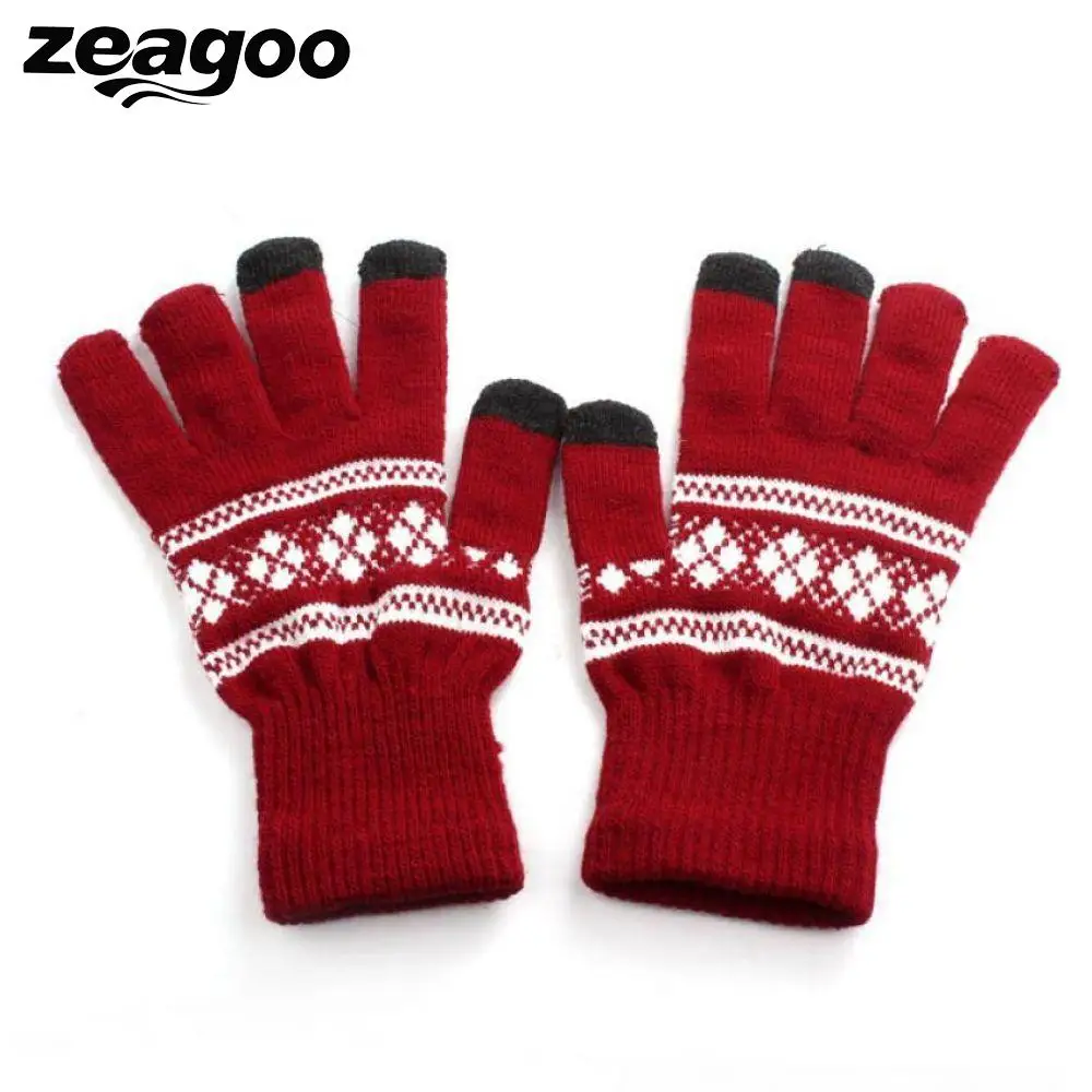2018 модные перчатки осень зима Новые жаккардовые унисекс для сенсорных экранов