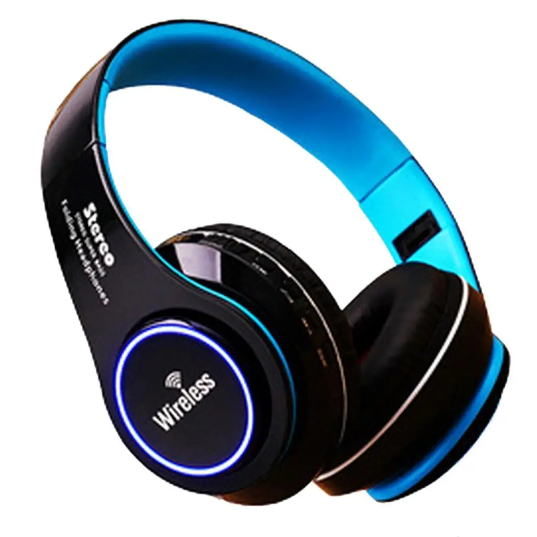 LED Bluetooth гарнитура складные наушники с микрофоном 70 дБ для ПК мобильного 400 мАч