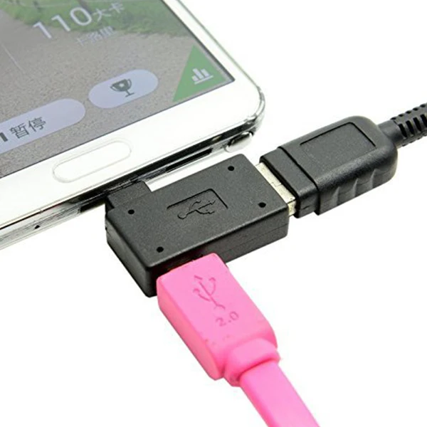 1 пара (слева + справа) 90 градусов Угловой Micro USB 2 0 хост адаптер OTG с разъемом