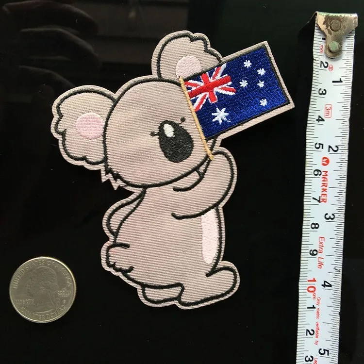 Мультфильм Koalas анималл с Австралией нашивки национальным флагом Вышивка Железо