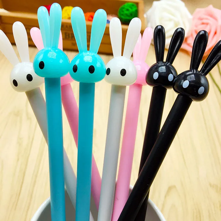 

Cute Long Ears Rabbit Pen Cartoon Gel Pen Students Black Pen Yiwu Stationery