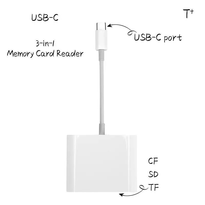 USB C 3 в 1 устройство для чтения карт памяти Белый Micro SD TF CF SDHC 2 0 Type CF|Картридеры| |