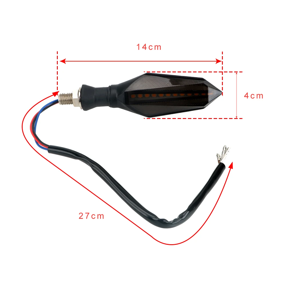 

Motorcycle Turn Signal Lights Indicator Blinker Running Lamp Moto Tail Brake Lights 1 Pair Double-sided LED Flowing Water Lamp