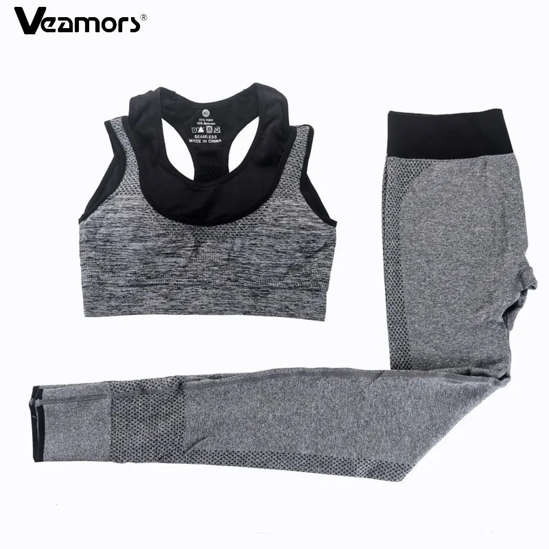 VEAMORS комплекты для занятий фитнесом и йогой женщин впитывает пот мягкая