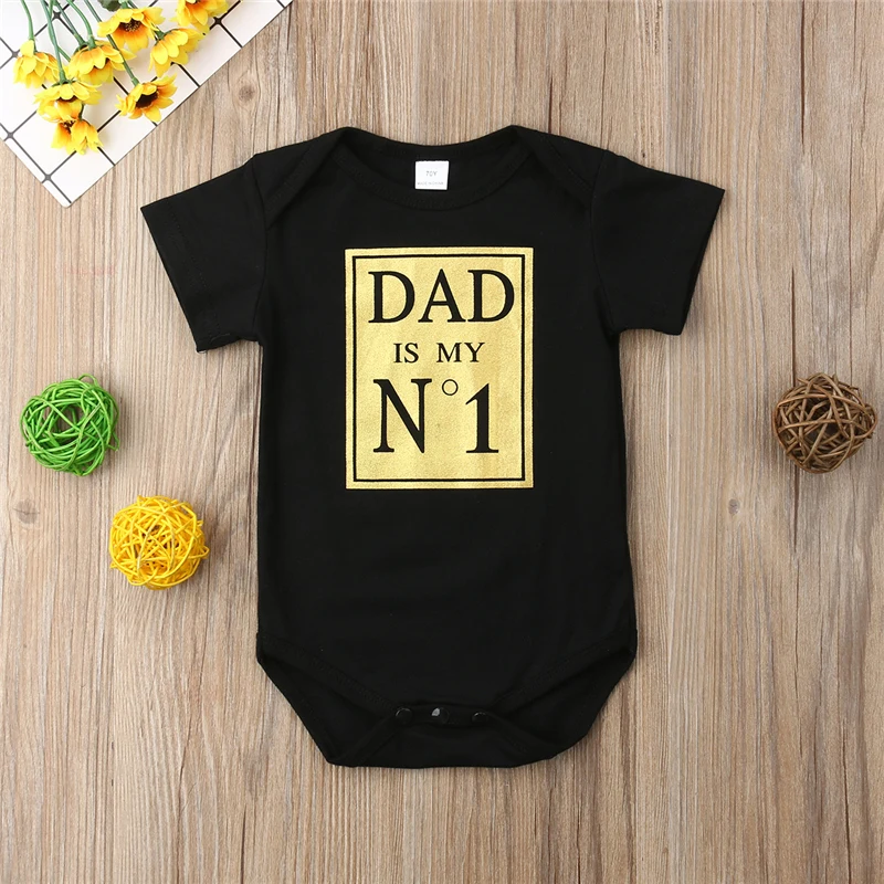 DAD IS MY NO.1 Милый Летний комбинезон для новорожденных мальчиков и девочек одежда 0 24