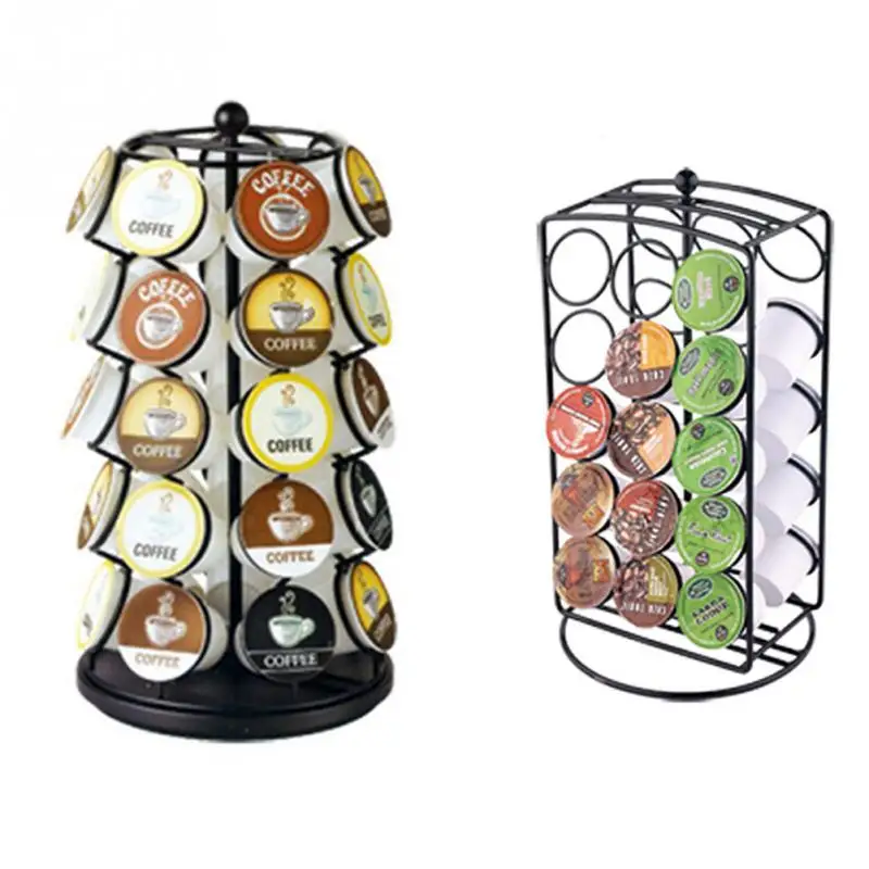 Вращающийся стенд для хранения Кофе держатель крышек Pod стойку из металла