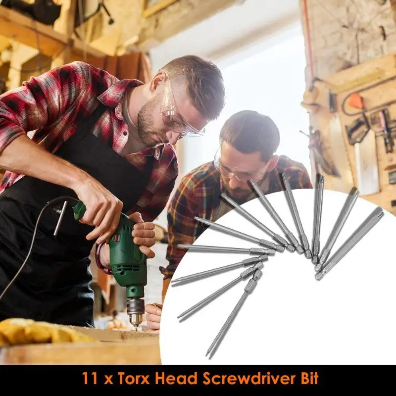 11 шт. T6 T40 головка Torx Магнитная отвертка Набор бит защита от взлома|Отвертка| |