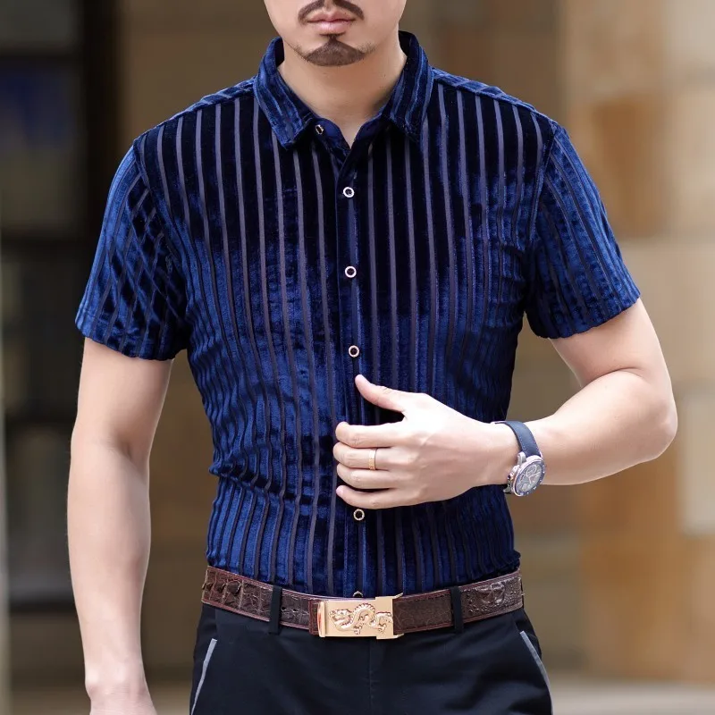 Camicia Uomo 2019 Summer Fashion Streetwear Shirt Transparent Short Sleeve Camisa Hombre Hawaiian Man Social | Мужская одежда