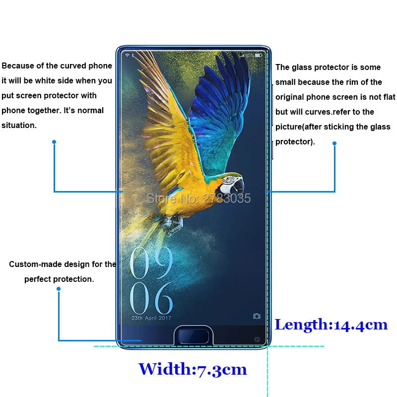 Для Elephone S8 6 0 "твердость 9H 2.5D ультратонкое закаленное искусственное стекло |
