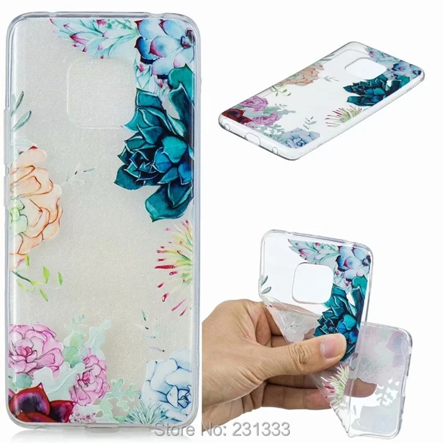 Мягкий ТПУ чехол с рельефным цветком для Huawei MATE 20 PRO 10 LITE NOVA 3 3I Enjoy 7 PLUS P Smart