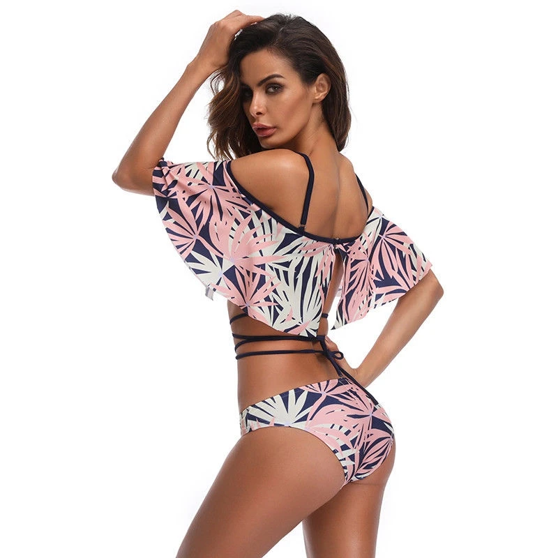 2018 сексуальный женский бандажный комплект бикини с чашками пуш ап купальник