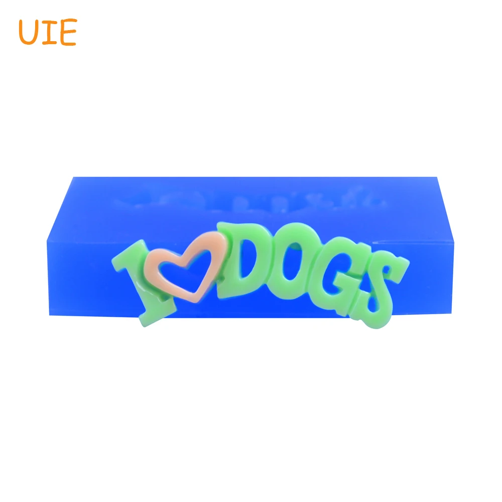 PYL245U 38 8 мм буквы I LOVE DOGS Гибкая силиконовая форма Fondant Sugarcraft топпер для кексов
