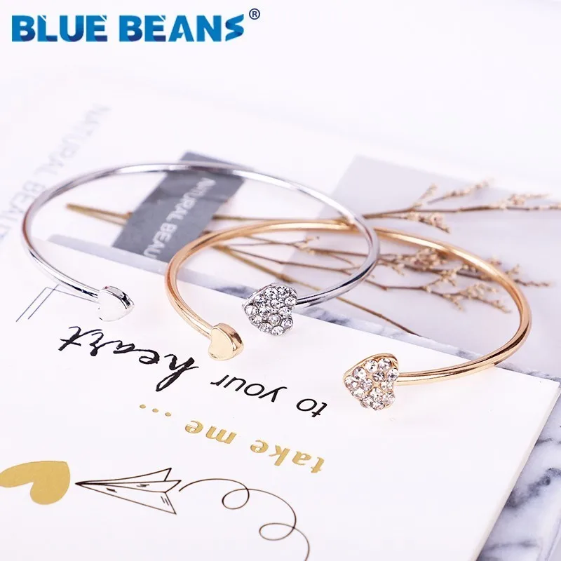 2018 Горячая новинка модный Регулируемый Кристалл Двойное Сердце Любовь Открытие