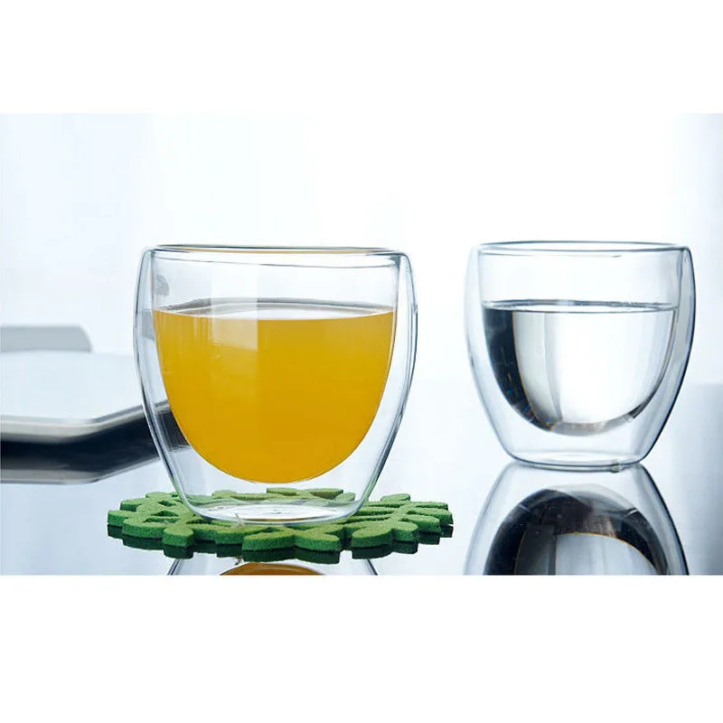 Двухслойная настенная чашка кофейное стекло боросиликатная прозрачная кружка