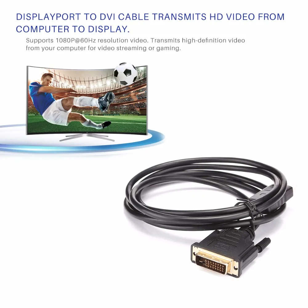 Порт дисплея Powstro 1 8 м/6 футов кабель 1080P к DVI D Штекерный Кабель адаптер для Lenovo Dell HP