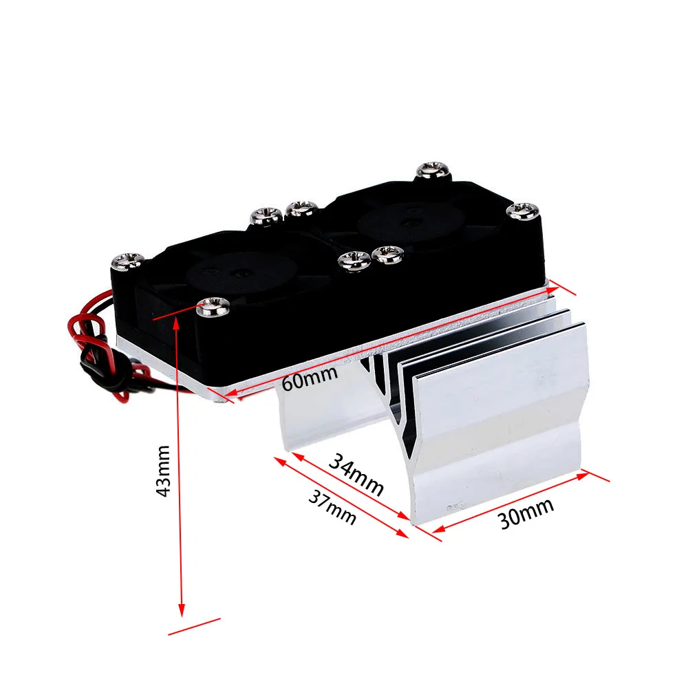 Радиатор двигателя 7019 с двумя вентиляторами охлаждения для 1/10 HSP RC Car 540/550