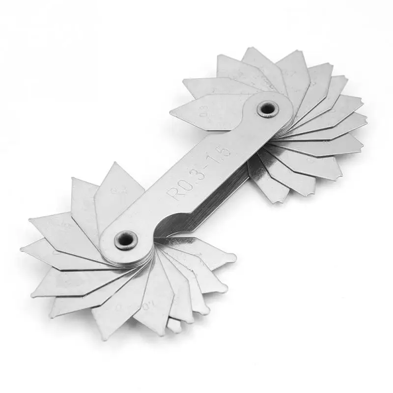 4 шт. нержавеющая сталь радиус филе измерительный инструмент R0.3 1.5/ R1 6.5/ R7 14.5/ R15