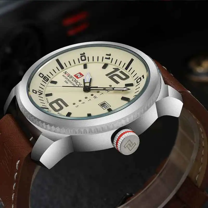 Новинка NAVIFORCE мужские военные модные часы повседневные спортивные Дата Неделя