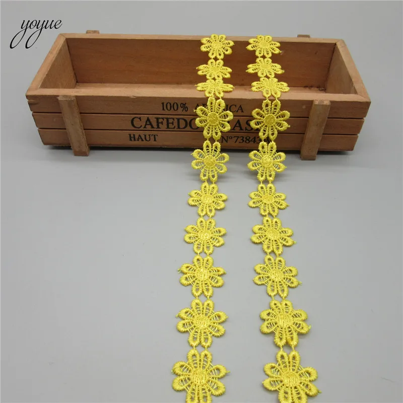 Новинка 2 ярда цветные Изящные цветы ромашки Полиэстеровая кружевная отделка