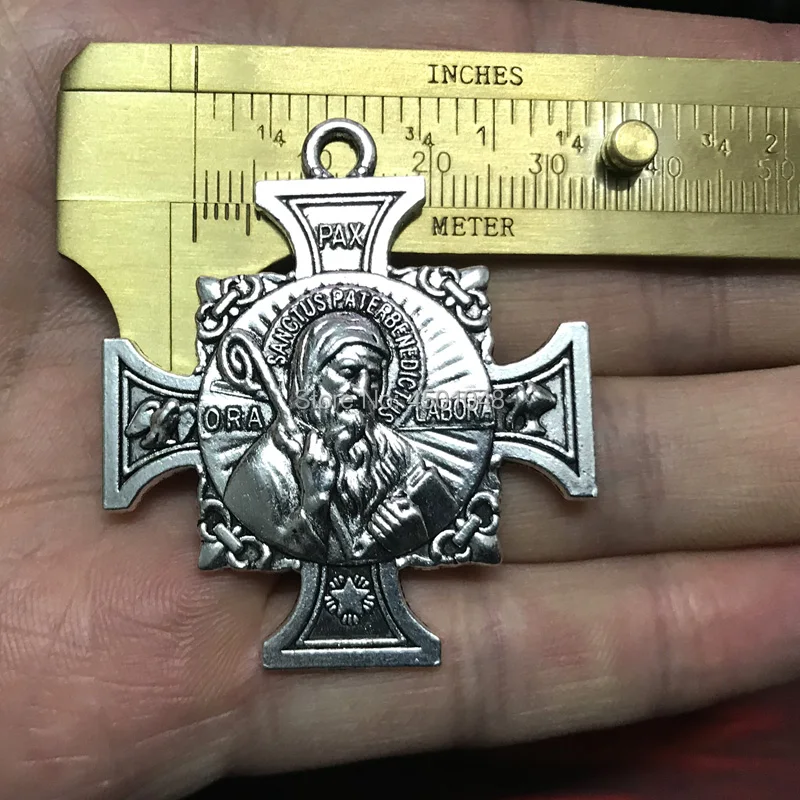 Католический Санта Бенедикт pax металлическая подвеска crux sanctia patris st. Benedict bless