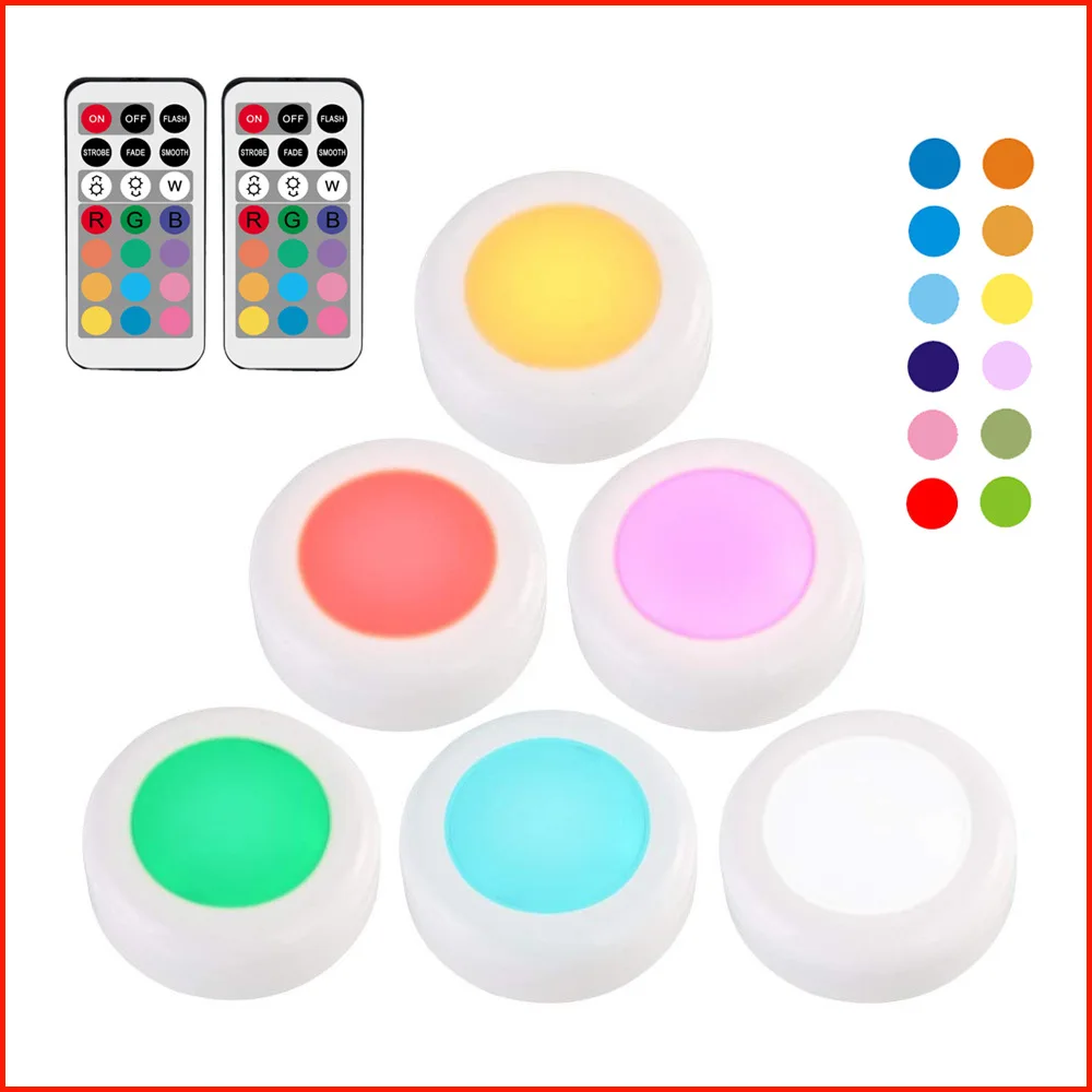 1/3/6 шт RGB светодиодный светильник для шкафа беспроводной сенсорный датчик с