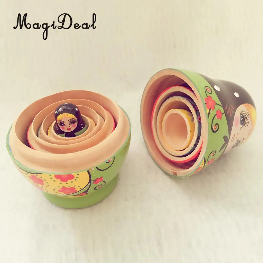 MagiDeal милый 5 шт./компл./комплект нарисованные девушки деревянные русские