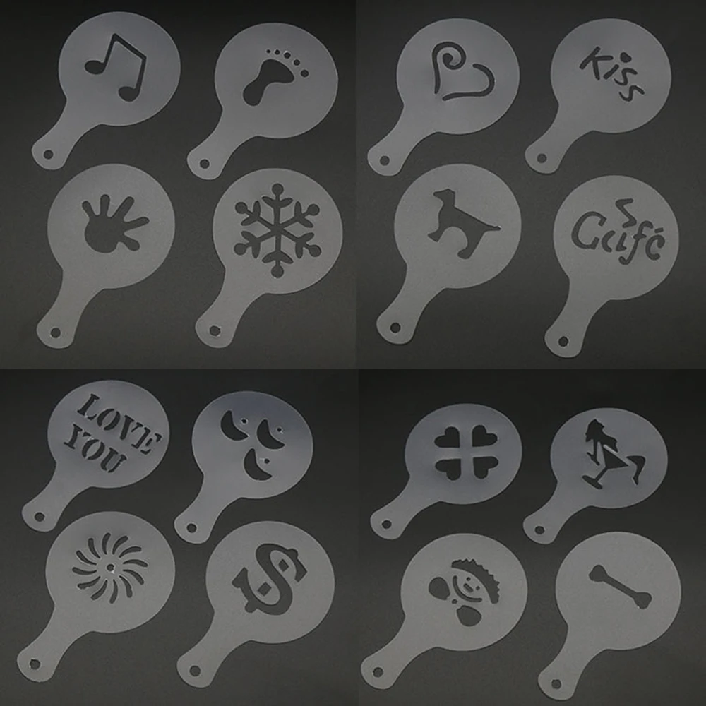 Новинка 8/12/16 шт./набор трафареты для кофе капучино печенья латте кофейная форма