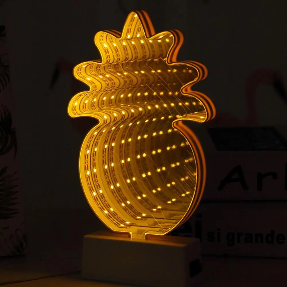 Kaigelin LED неоновый ночник Фламинго кактус форма ананаса с базой на батарейках